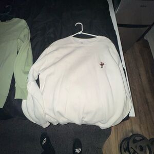 White Sweater with Embroidered Detail